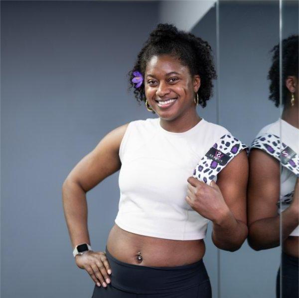 Valarie James of VSJ Fitness poses for a portrait in her fitness studio.