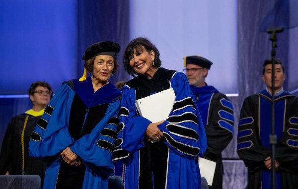 President Mantella and provost Mili in academic regalia